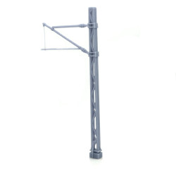 Modelarski słup sieci trakcyjnej z pojedynczym wysięgnikiem